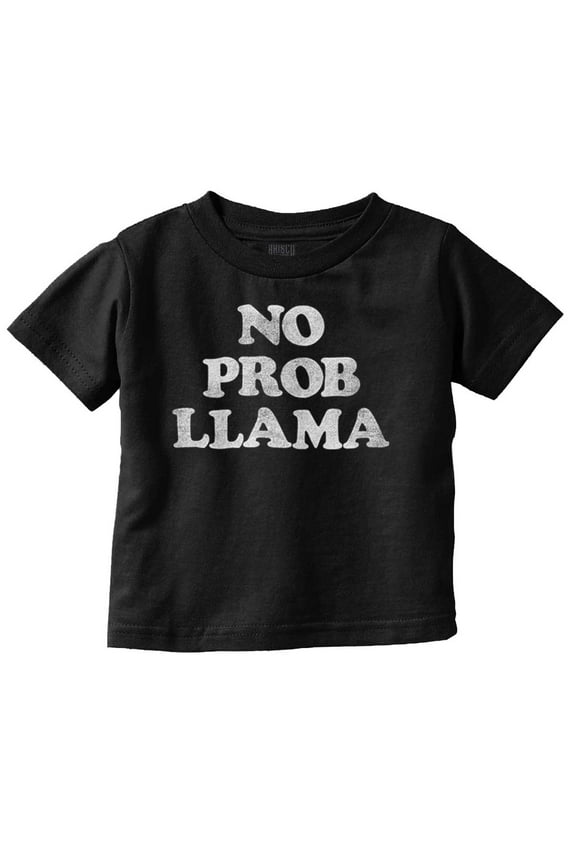 No Problama Llama Alpaca Cute Funny Toddler Boy Girl T Shirt Infant Toddler Brisco Brands 3T