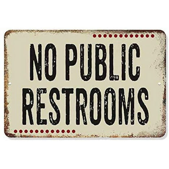 No Public Restrooms Sign Light Restaurant Signs Rustic Wall Décor Restroom Small Retro Wall Bath Men Womens Gift 8 x 12 High Gloss Metal 208120061059