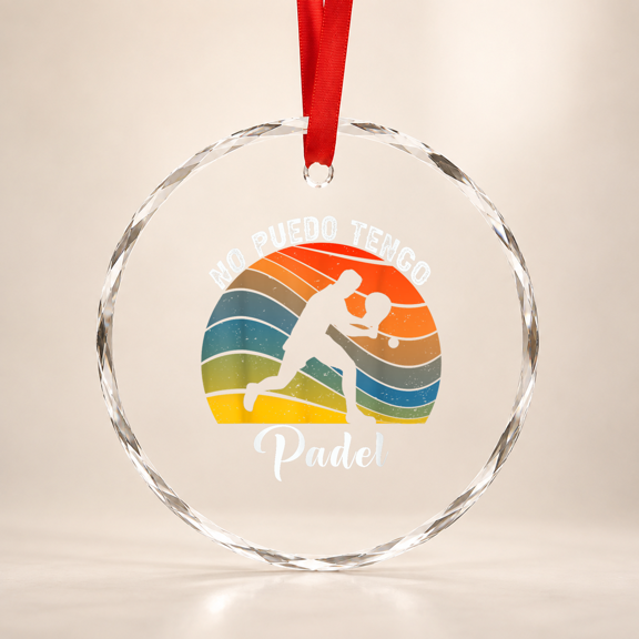 No Puedo Tengo Padel Vintage I Can'T Have Padel Tennis Glass Ornament