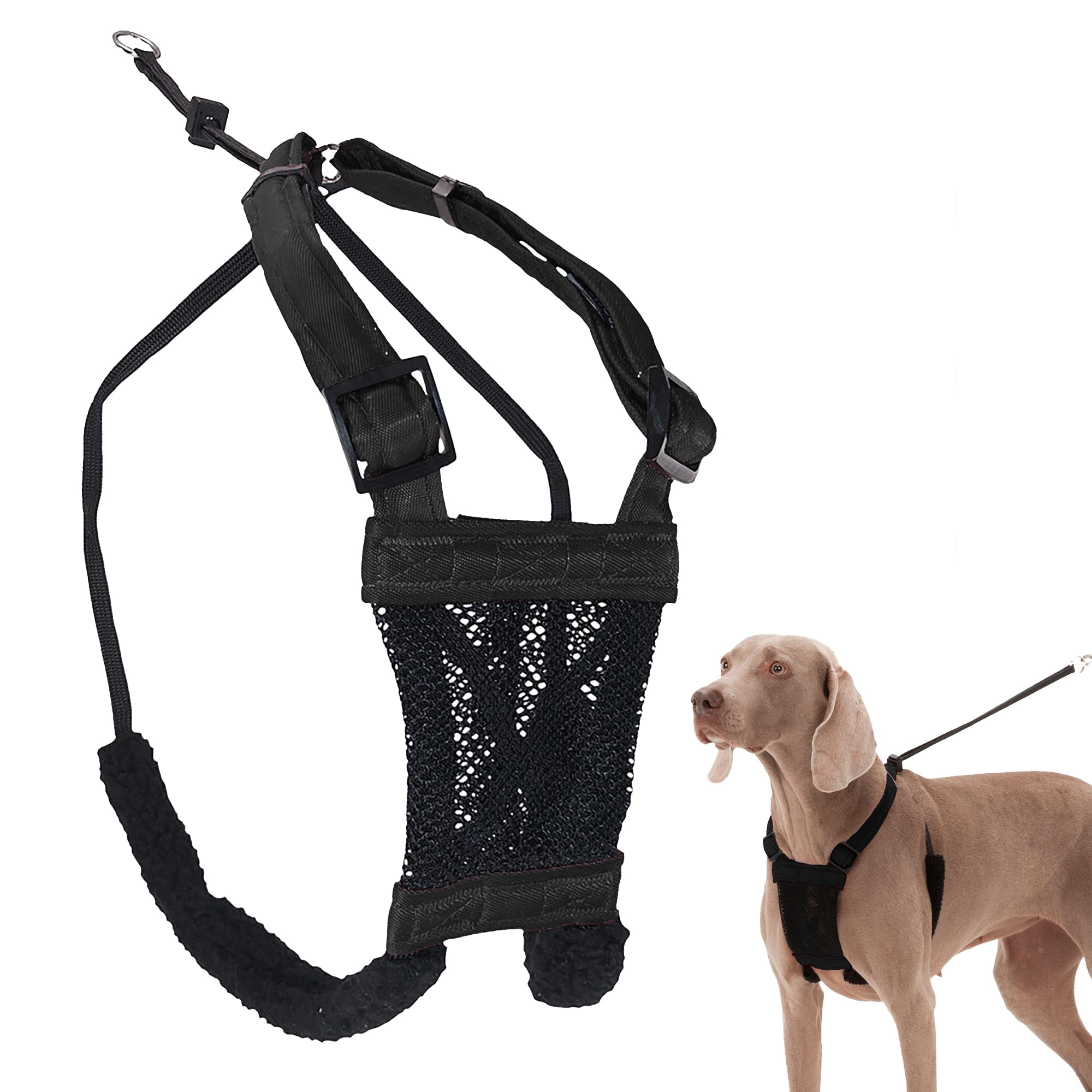 No Pull Dog Harness  Durable Nylon Mesh For Large Dogs Choke Design Padded Restraint Sleeves Adjustable Fit Easy On/off Large/xl Extra Breeds Black
