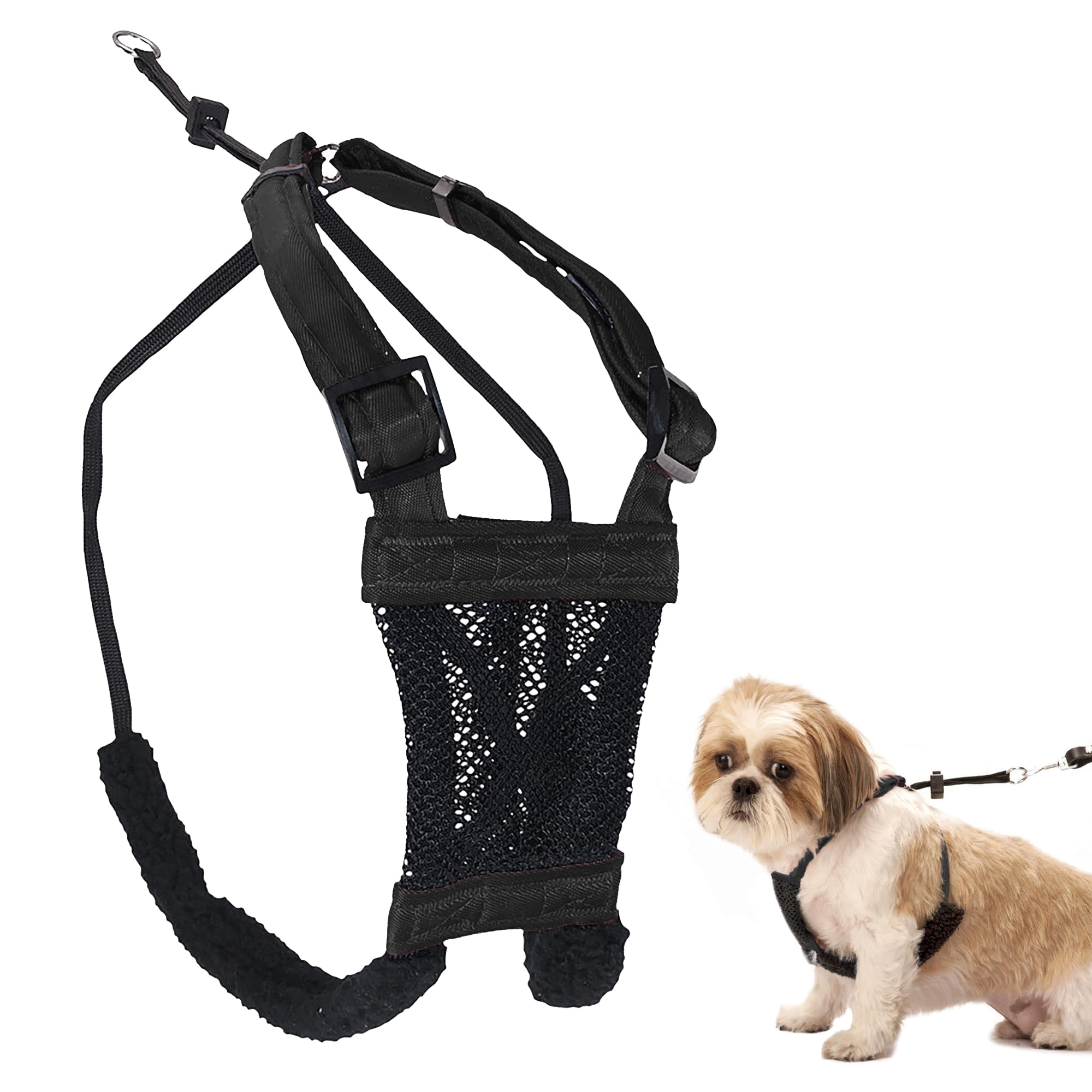 No Pull Dog Harness  Durable Nylon Mesh For Small Dogs Choke Design Padded Restraint Sleeves Adjustable Fit Easy On/off Ideal Breeds Black