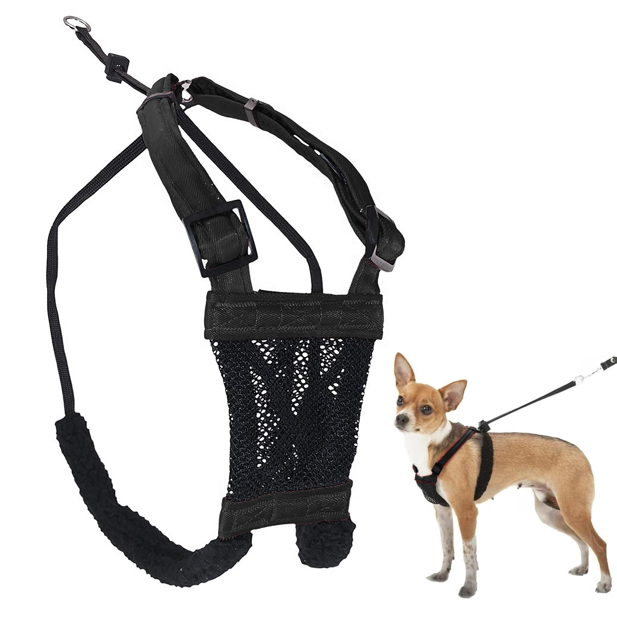 No Pull Dog Harness  Durable Nylon Mesh For Small Dogs Choke Design Padded Restraint Sleeves Adjustable Fit Easy On/off Xs Extra Breeds Black