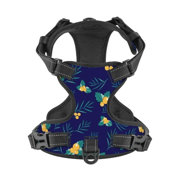 No Pull Dog Harness For Dogs Easy Walk Dog Vest Adjustable Collars Harnesses & Leashes Set Breathable Oxford Outdoor Walking Safety Reflective Strip Christmas Berry