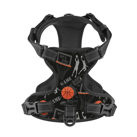 No Pull Dog Harness For Dogs Easy Walk Dog Vest Adjustable Collars Harnesses & Leashes Set Breathable Oxford Outdoor Walking Safety Reflective Strip Sport Basketball