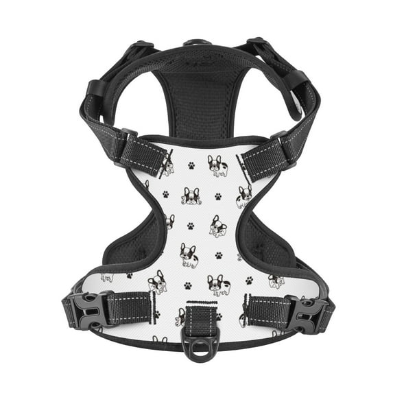 No Pull Dog Harness For Medium Dogs Easy Walk Dog Vest Adjustable Collars Harnesses & Leashes Set Breathable Oxford Outdoor Walking Safety Reflective Strip French Bulldog Paw