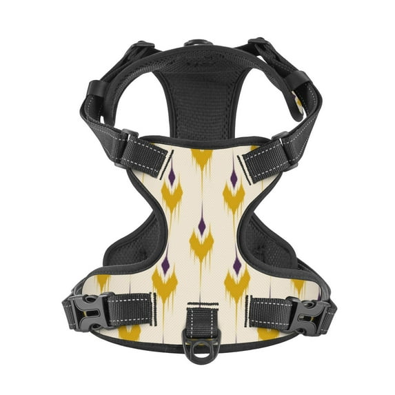 No Pull Dog Harness For Medium Dogs Easy Walk Dog Vest Adjustable Collars Harnesses & Leashes Set Breathable Oxford Outdoor Walking Safety Reflective Strip Mexican Ethnic Kasuri Pattern