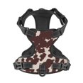 thumbnail image 1 of No Pull Dog Harness For Medium Dogs Easy Walk Dog Vest Adjustable Collars Harnesses & Leashes Set Breathable Oxford Outdoor Walking Safety Reflective Strip Cow Textured Print Brown, 1 of 9