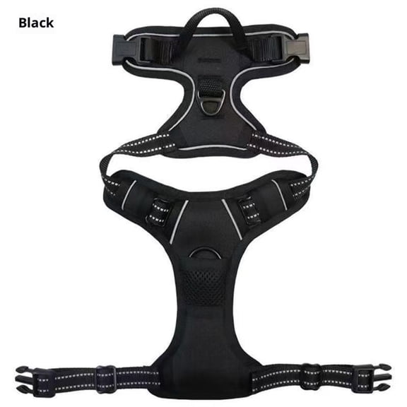 No Pull Dog Harness Front Clip Heavy Duty Reflective Easy Control Handle for Medium Dog Walking (Black,M)