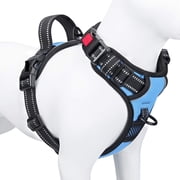 No Pull Dog Harness Medium Reflective Front Clip Vest with Handle,Adjustable 2 Metal Rings 3 Buckles,[Easy to Put on & Take Off]M, Orange