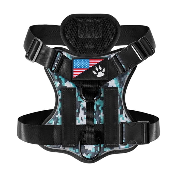 No-Pull Dog Harness, Reflective Pet Vest with Easy Control Handle, Adjustable Padded Breathable Mesh Chest Harness for Large Medium Dogs Walking Training Hiking Gear Camouflage Size:XS
