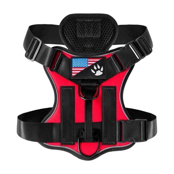 No-Pull Dog Harness, Reflective Pet Vest with Easy Control Handle, Adjustable Padded Breathable Mesh Chest Harness for Large Medium Dogs Walking Training Hiking Gear Red Size:S