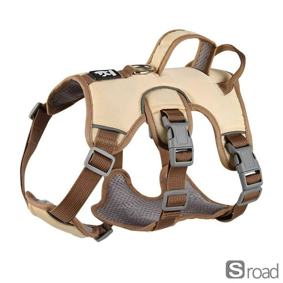 No-Pull Dog Harness With Reflective Strips - Adjustable Rainproof Pet Vest, Anti-Slip Chest Strap For Small To Medium Dogs, Night Safety Walking Gear,Beige,funny