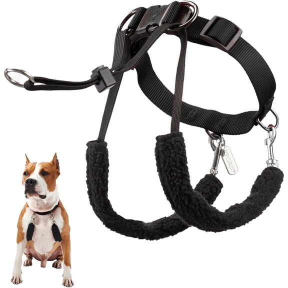 No Pull Dog Harness for Large Breeds with Padded Sherpa Sleeves, Breathable Training Halter for All Large Sized Dogs