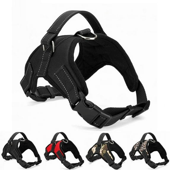 No Pull Dog Harness for Large Dog Adjustable Pet Vest Harness with belt buckle for Outdoor Walking(Black/M)