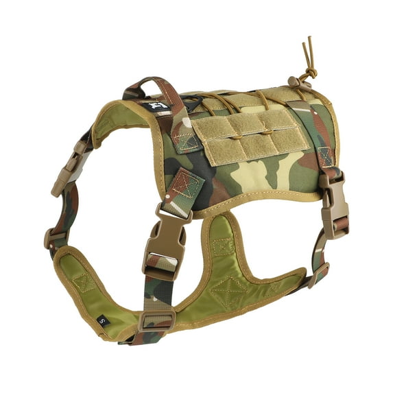 Charkool Dog Harness, No Pull Dog Harness for Small Dogs, Heavy Duty Pet Harness with Handle, Adjustable Easy on Pet Harness for Running Walking, Camouflage S