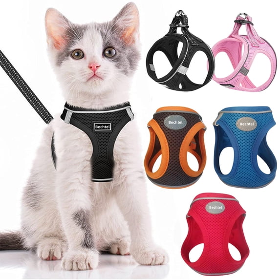 No Pull Dog Harness for Small Dogs Mesh Dog Harness Breathable Adjustable Reflective Dog Vest for Walking Training Red, 1 Pack