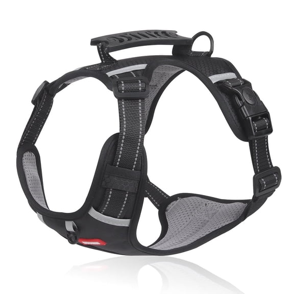 Dog No Pull Easy Control Handle Soft Breathable Reflective Adjustable Dog Harness  (Black XL)