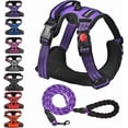 thumbnail image 1 of No Pull Dog Harness with Free Heavy Duty 5ft Leash, Adjustable Soft Padded Dog Vest, Reflective No-Choke Oxford Vest for Large Dogs (Purple,Large), 1 of 7