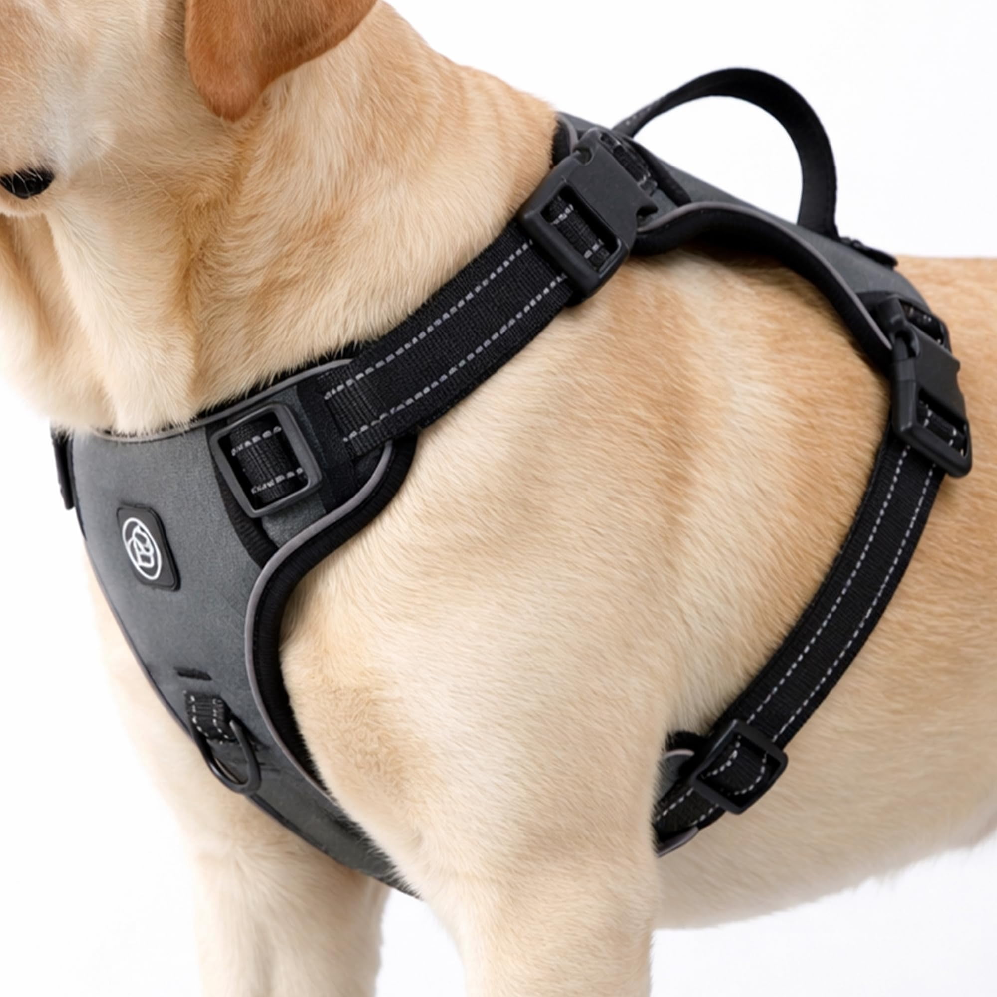 No Pull Dog Vest Harness With Handle  Adjustable Waterproof 4 Buckles Reflective Front & Clip For Small Medium Large Dogs (black Small)
