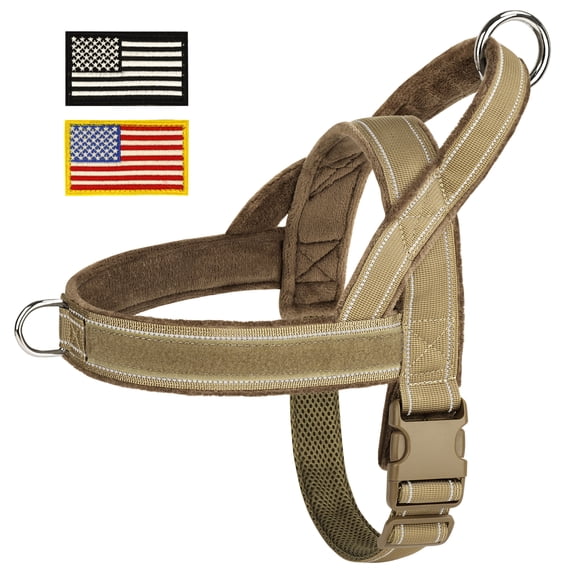 No Pull Dog Vest Harness with Soft Padded Plush Reflective Strip Escape Proof and Quick Fit
