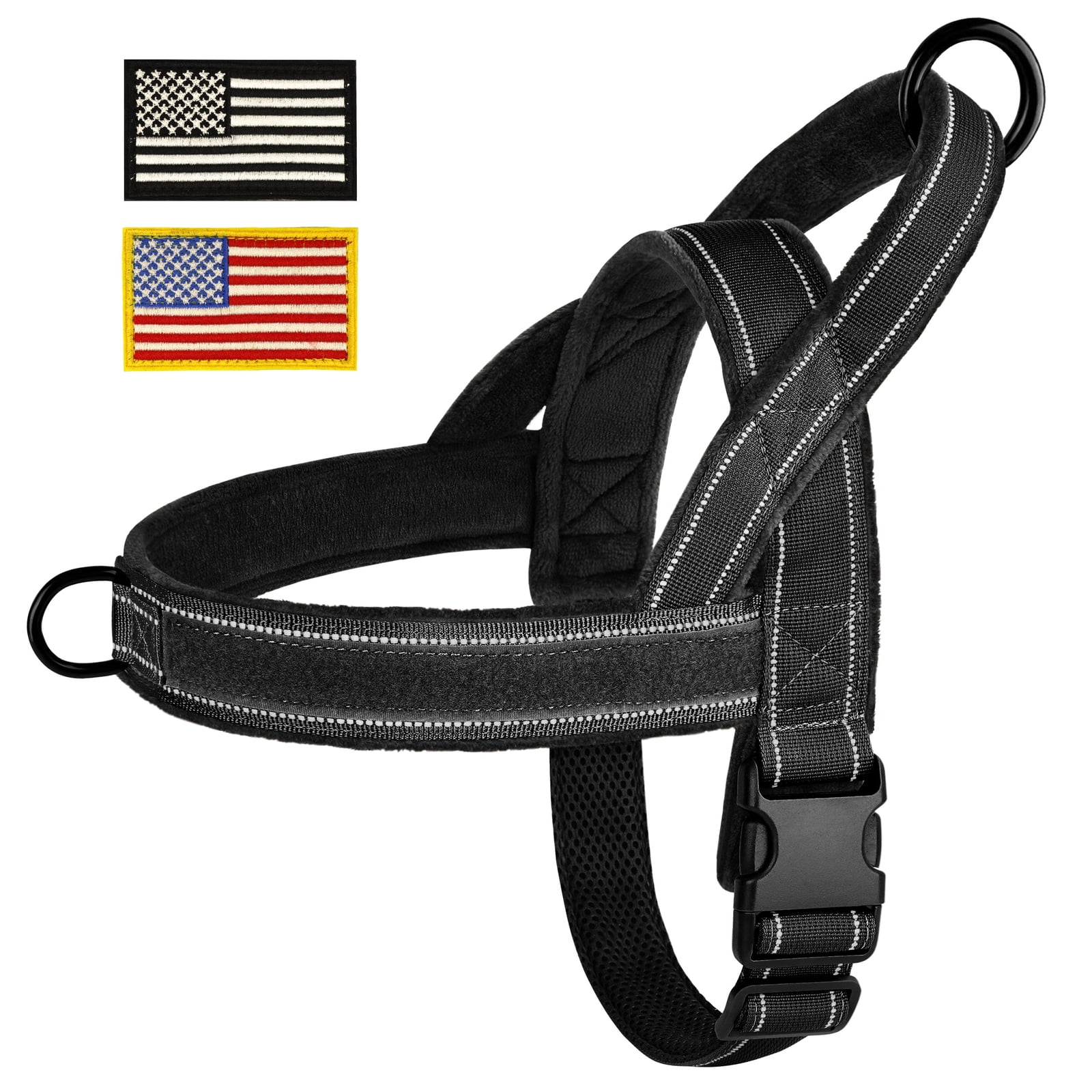 No Pull Dog Vest Harness with Soft Padded Plush Reflective Strip Escape Proof and Quick Fit