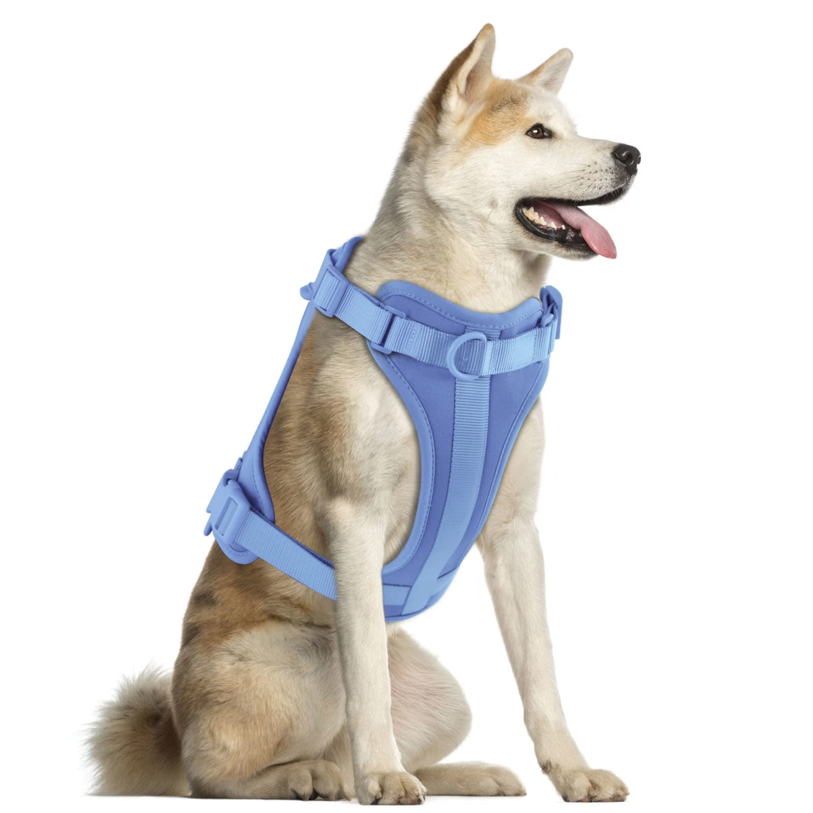 No Pull Lightweight Dog Harness: Adjustable Breathable Pet Vest Harness With Soft & Comfortable Cushion For Small Medium Large Dogs (l  Blue)