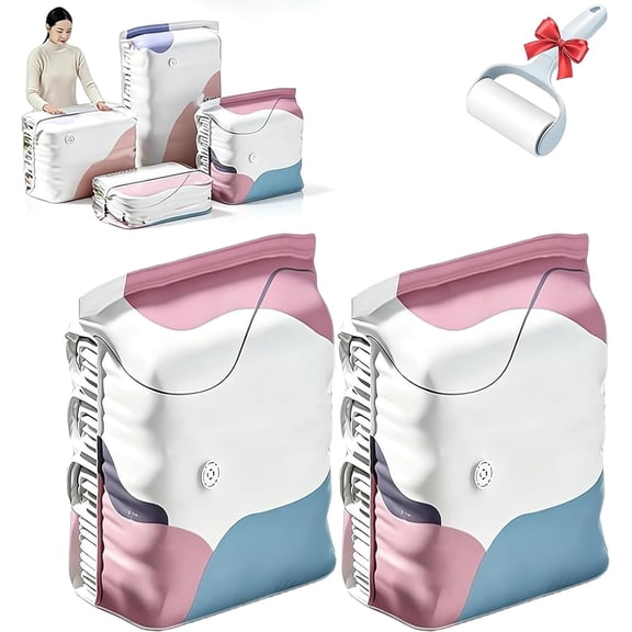 No Pump 3D Vacuum Storage Bag 3 Second Compression for ClosetL: 100*80*38cm2 Pcs