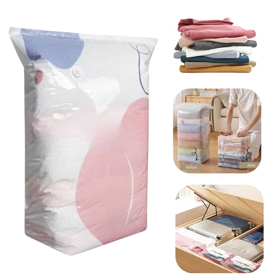No-Pump Vacuum Storage Bags, 3D Cube Space Bags for Comforters Bedding(1pc,L)