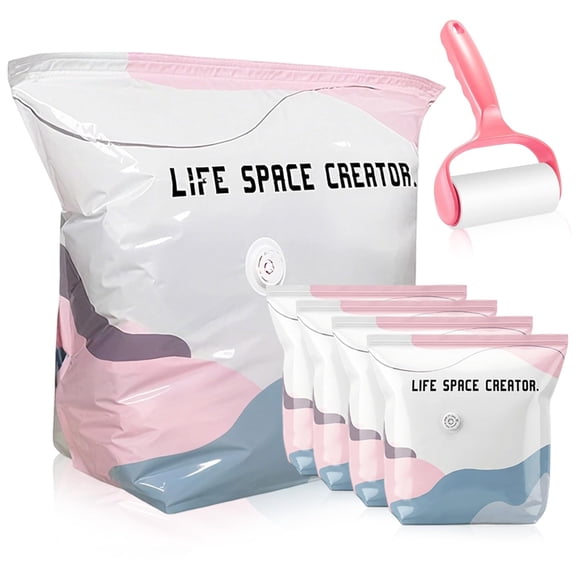 No Pump Vacuum Bags, Life Space Storage Bags, Large Capacity Vacuum Compression Bags for Clothes
