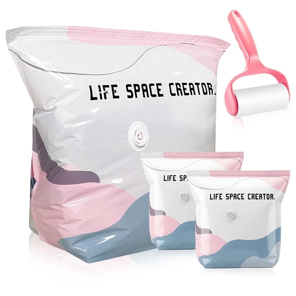 No Pump Vacuum Bags, Life Space Storage Bags, Large Capacity Vacuum Compression Bags for Clothes