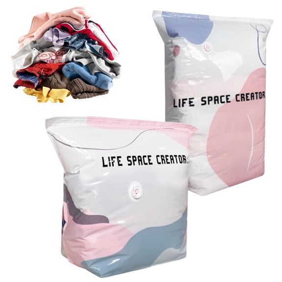 No-Pump Vacuum Storage Bags, 2026 New Cube Compression Space Saver Bags, Upgrade Large Storage Compression Bags No-Pump 3D Vacuum Storage Bags for Clothes, Comforters, Blankets
