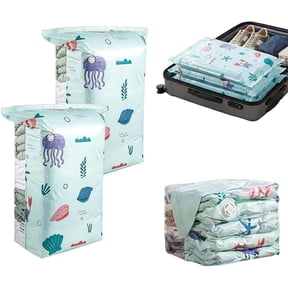 No-Pump Vacuum Storage Bags 3D Compression Space Saver for Clothes Blankets Bedding, Large Cube Storage Organizer Life Space Creator, S(1PC)