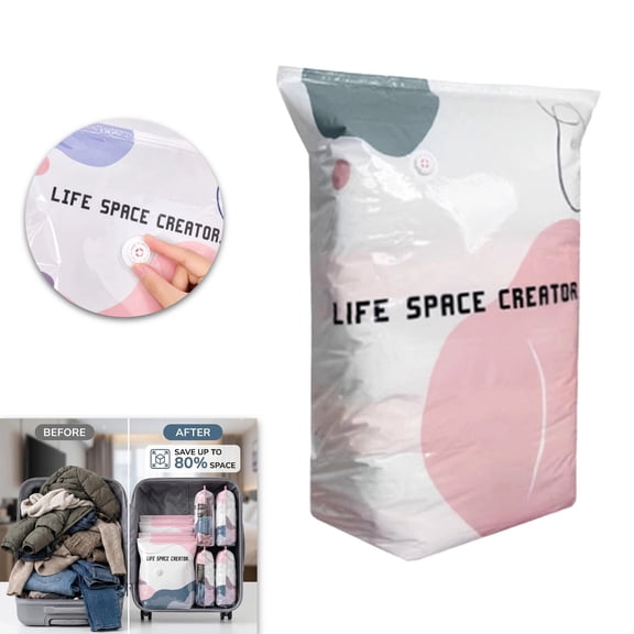No-Pump Vacuum Storage Bags, Cube Compression Space Saver Bags, Upgrade Large Storage Compression Bags Press & Seal, For Clothes,Bedding Comforters, Blankets(100 * 80 * 30cm)