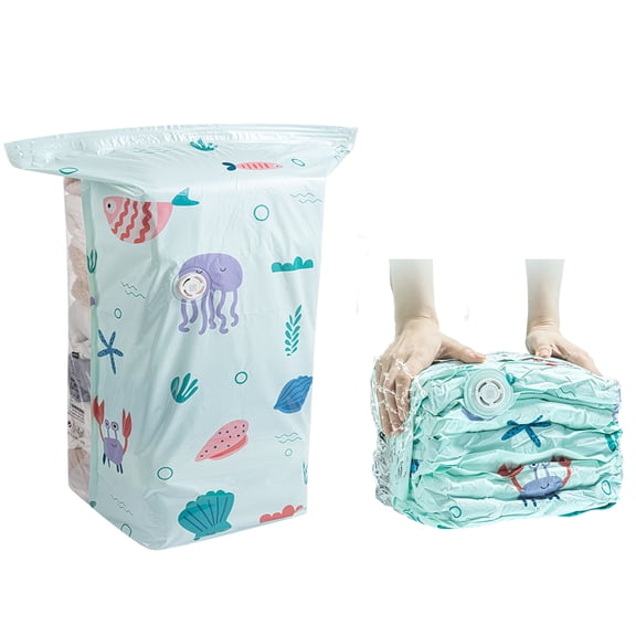 No Pump Vacuum Storage Bags Jumbo Cube Multi‑Size For Clothes Quilts Comforters and Down Jackets Blankets, Bedding, Closet Organization Space Saving,