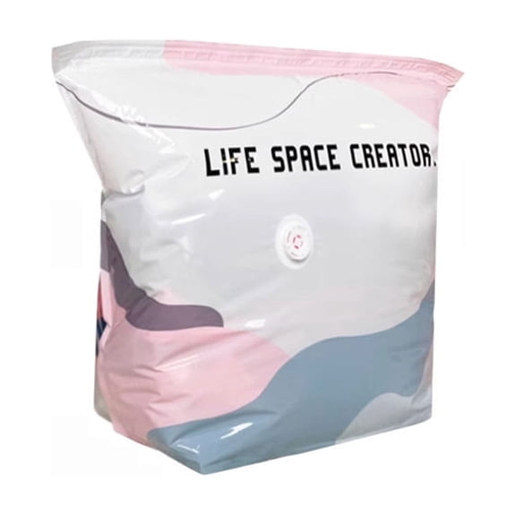 No-Pump Vacuum Storage Bags, Large Cube Compression Seal Bags for Blankets Comforters Bedding, Heavy Duty Closet Storage Organizer (Moderate)