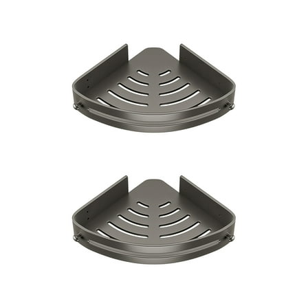 No Punch Bathroom Shelf ,11.8" Wall-Mounted Triangular Plastic Corner Rack for Toiletries & Sink Storage, No-Drill Restroom Organizer, Black