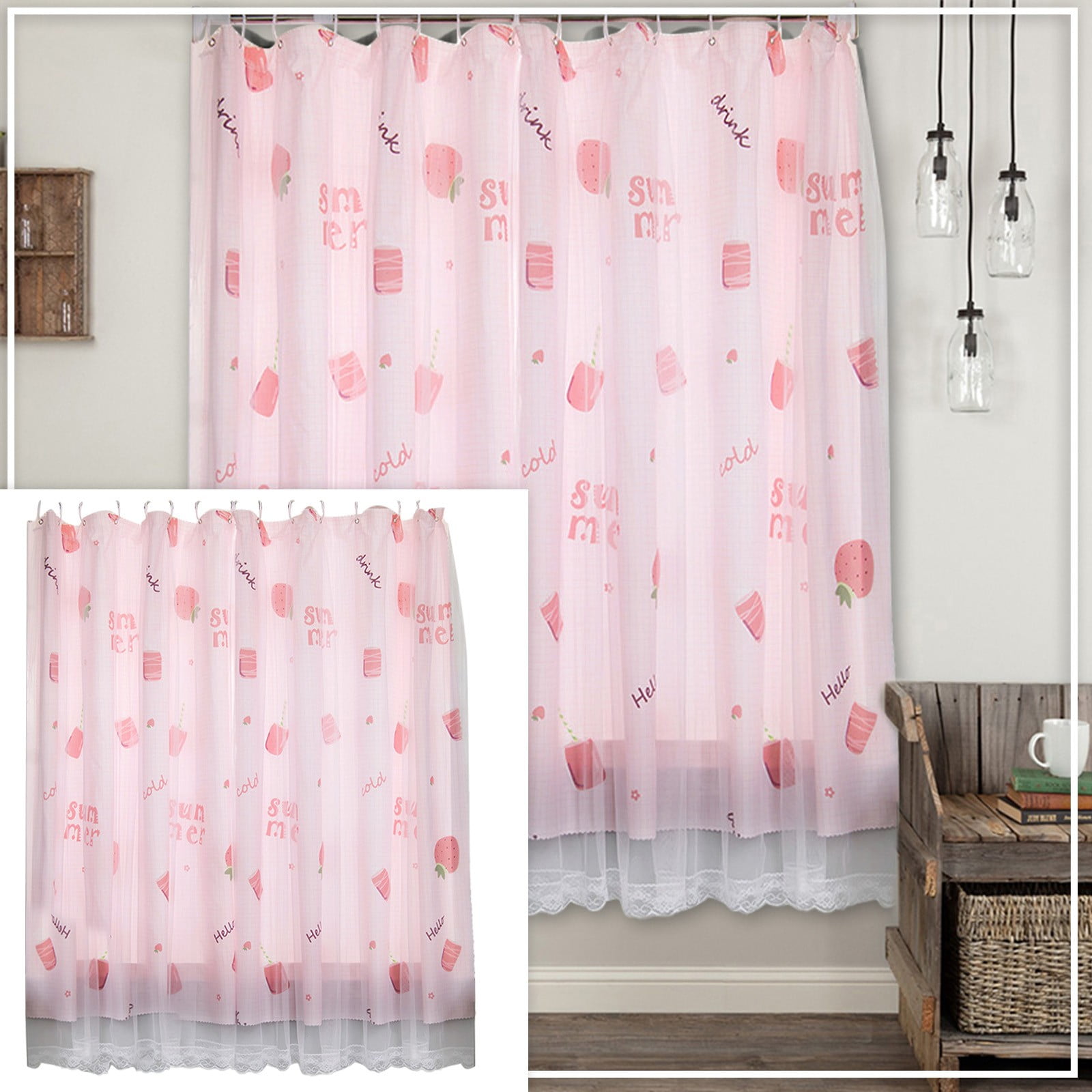 No Punching With Yarn Curtain Translucent Impervious To People Yarn