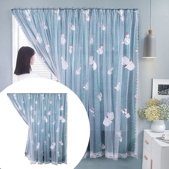 No Punching With Yarn Curtain Translucent Impervious To People Yarn Curtain Fabric Polyester Curtains,B,Cloth
