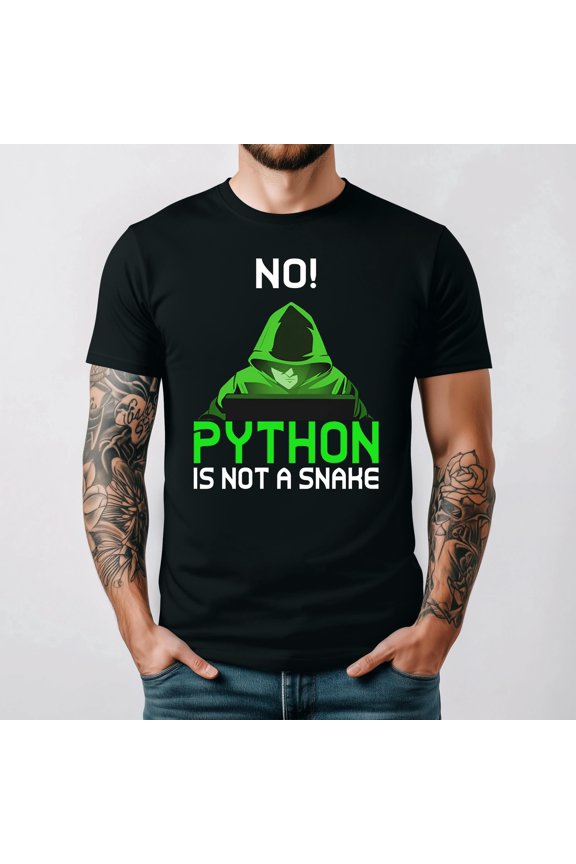 No Python Is Not A Snake Funny Coder Programming Humor Fan Gift Graphic,for men and women up to 5XL
