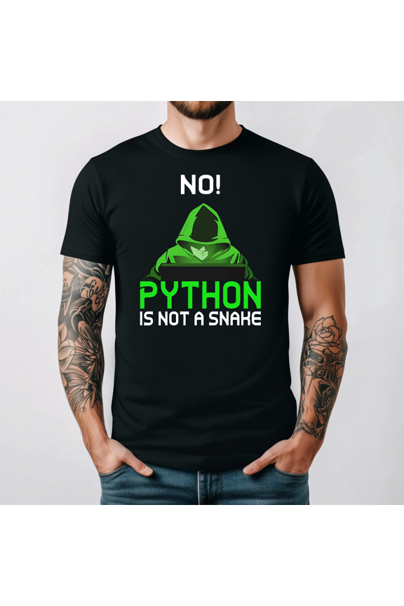 No Python Is Not A Snake Funny Coder Programming Humor Tee V15001,for men and women up to 5XL