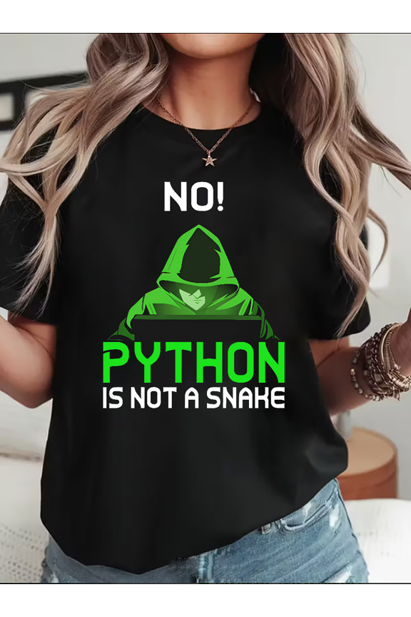No Python Is Not A Snake Funny Coder Programming Humor Unisex T-Shirt V15001, up to Size 5XL