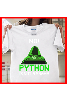 No Python Is Not A Snake Funny Coder Programming Humor V15001, Unisex T-Shirt for Men & Women, Premium Cotton Tee, Available in S-5XL