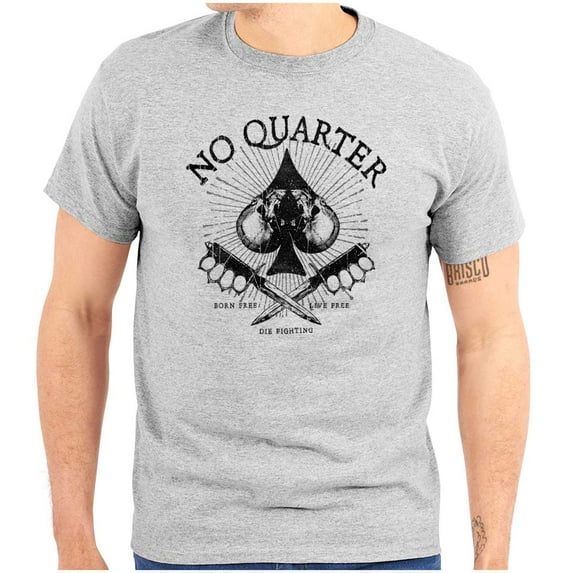 No Quarter Flag Mercy Defend Freedom Plus Size Crewneck Graphic Tee Shirt Brisco Brands 2X
