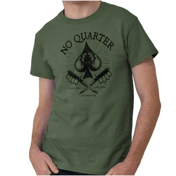 No Quarter Flag Mercy Defend Freedom Plus Size Crewneck Graphic Tee Shirt Brisco Brands 4X