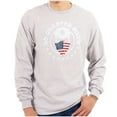 thumbnail image 1 of No Quarter Given Skull American Flag Plus Size Long Sleeve Graphic Tee Shirt Brisco Brands 2X, 1 of 6