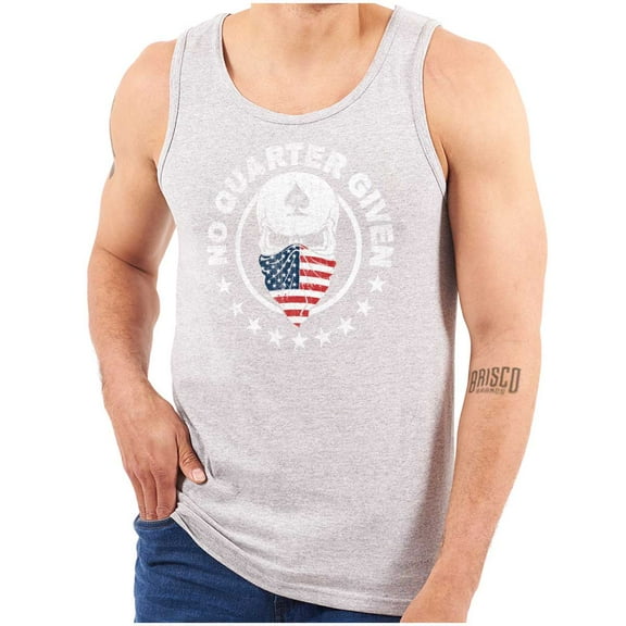 No Quarter Given Skull American Flag Tank Top T Shirts Men Women Brisco Brands S