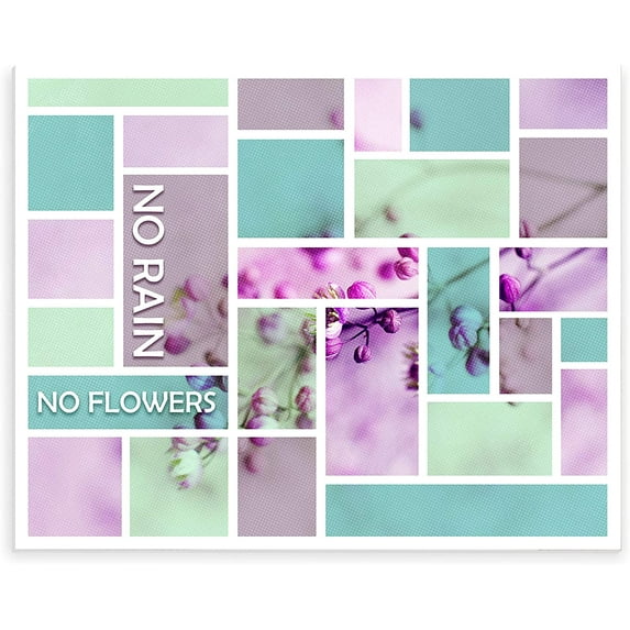 No Rain No Flowers Wood Wall Sign 12x15