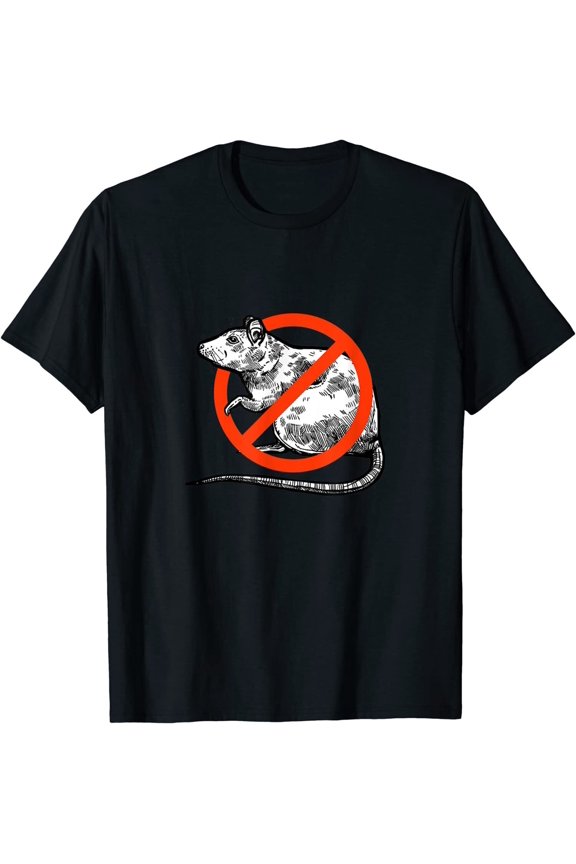 No Rats Sign Plague Forbidden Animal Funny Meme Art T-Shirt