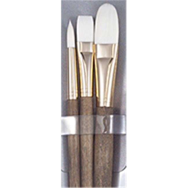 No.  Real Value Long Handle Set, Synthetic White Taklon - Set Of 4