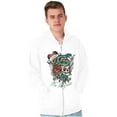 thumbnail image 1 of No Regrets Skull Snake Rose Tattoo Unisex Fleece Graphic Zip Up Hoodie Brisco Brands 4X, 1 of 5